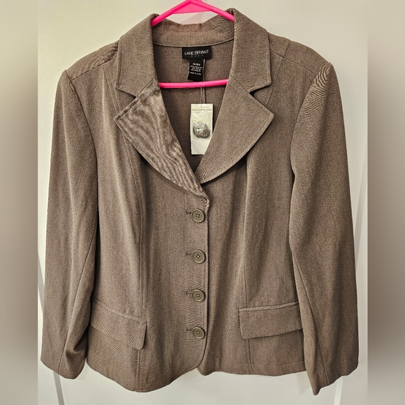 NWT - Lane Bryant Light Brown - Poly Rayon Stretch Blazer - Size 14/16W - Picture 1 of 7